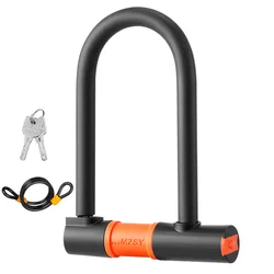 Bike U Lock Portable Mountain Road Bike Padlock Anti-theft Cycling Lock Dustproof with 2 Keys for Motorcycle Scooter