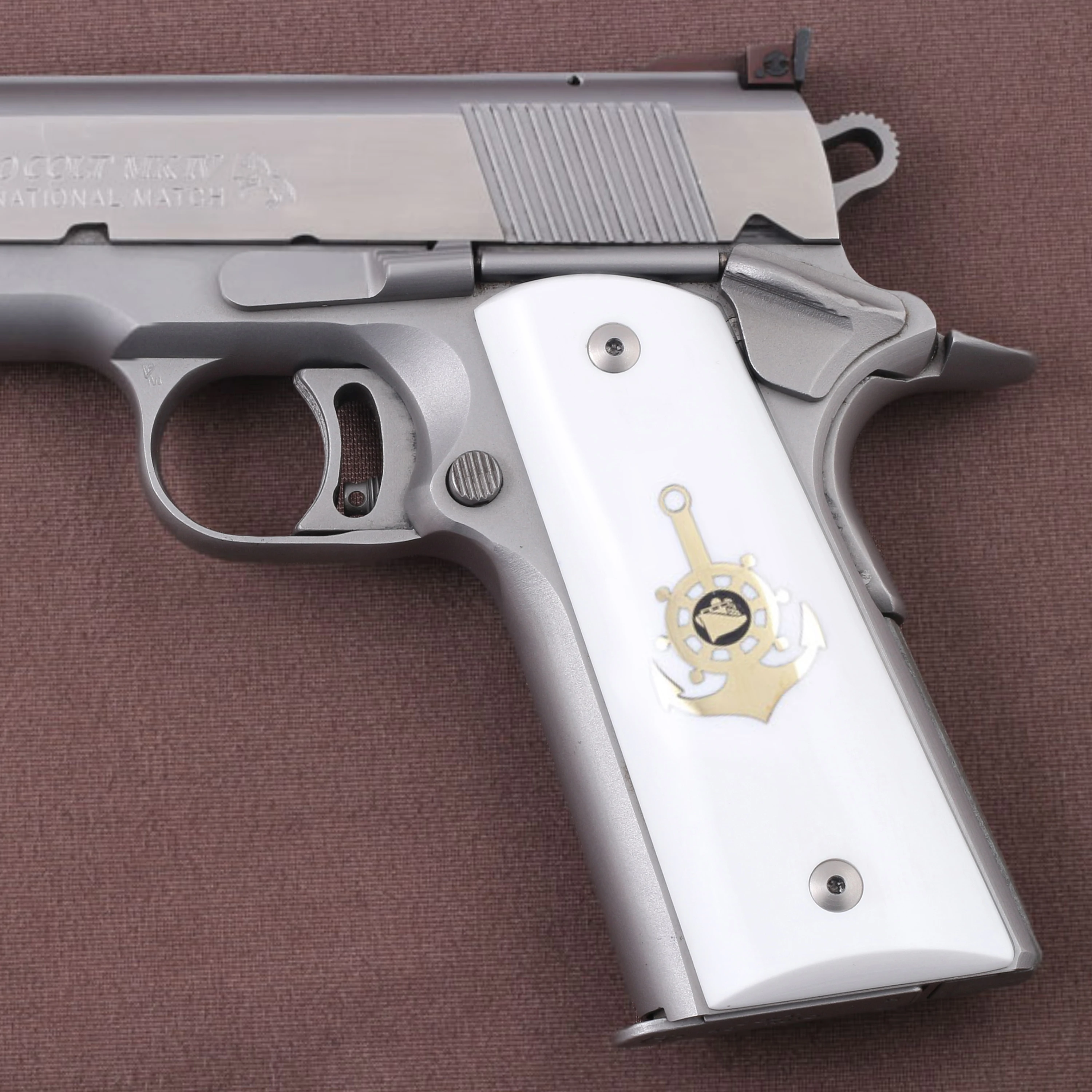 KSD Brand Colt 1911 FIT Model Compatible White Acrylic Grips