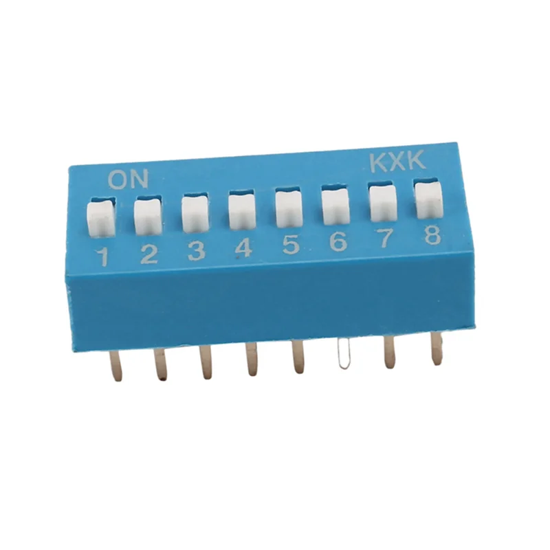 Новинка-30 шт., шаг 2,54 мм, 8 позиций, 16-контактный синий DIP-переключатель, 8P