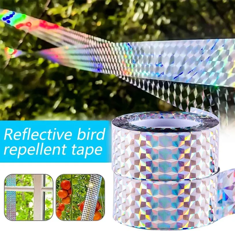 200/50M Double Sided Flashing Repellent Garden Repeller Pest Control Repellents Scare Strips Anti Birds Pigeon Reflective Tapes