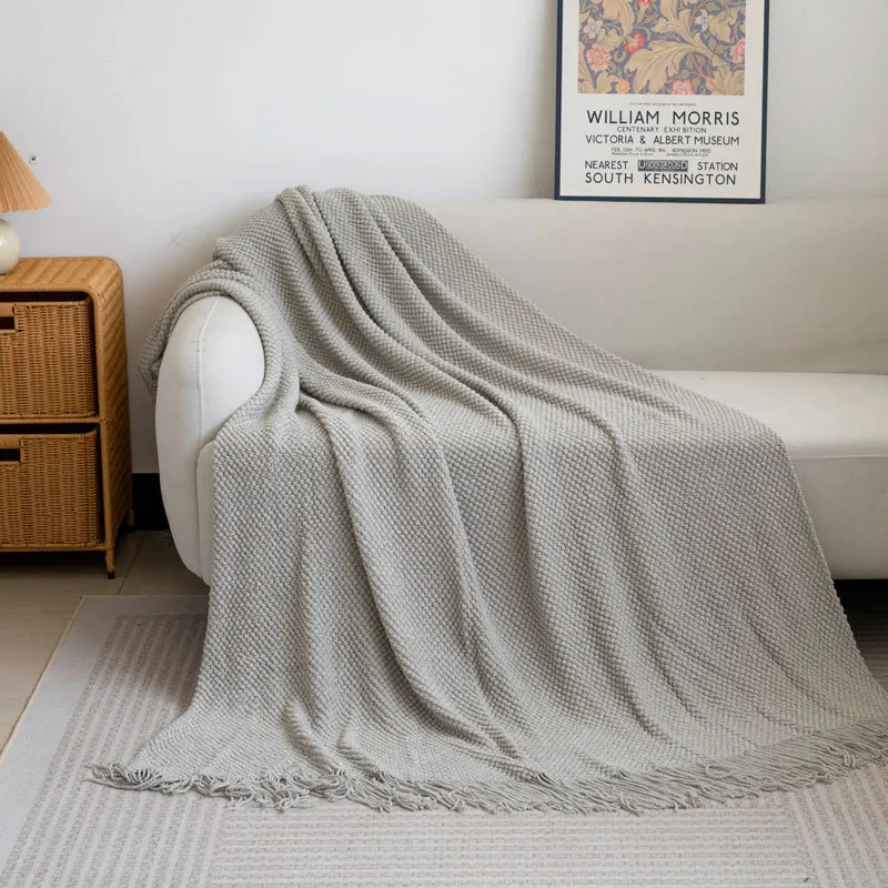 Soft Sofa Blanket Nordic Knitted Blankets Bed Sheet Decor Shawl Sofa Cover with Tassels Scarf Sofa Throw Blanket Drop Shipping