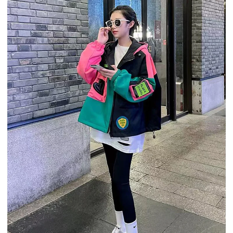 New Trendy Oversize Quilted Coat Women 2024 Spring Autumn Streetwear Loose Hooded Short Jacket