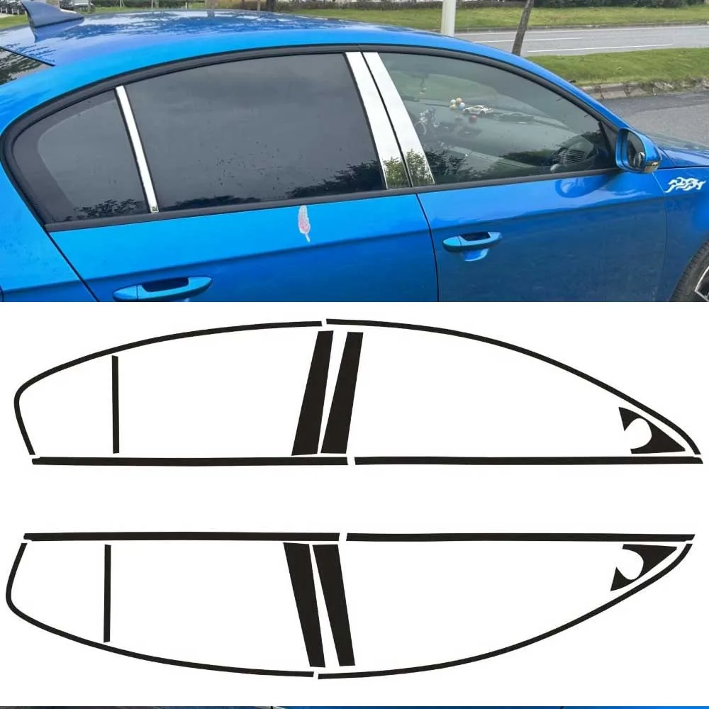 Matte/Glossy Black Chrome Delete Window Trims For Volkswagen Magotan B6 2006-2011