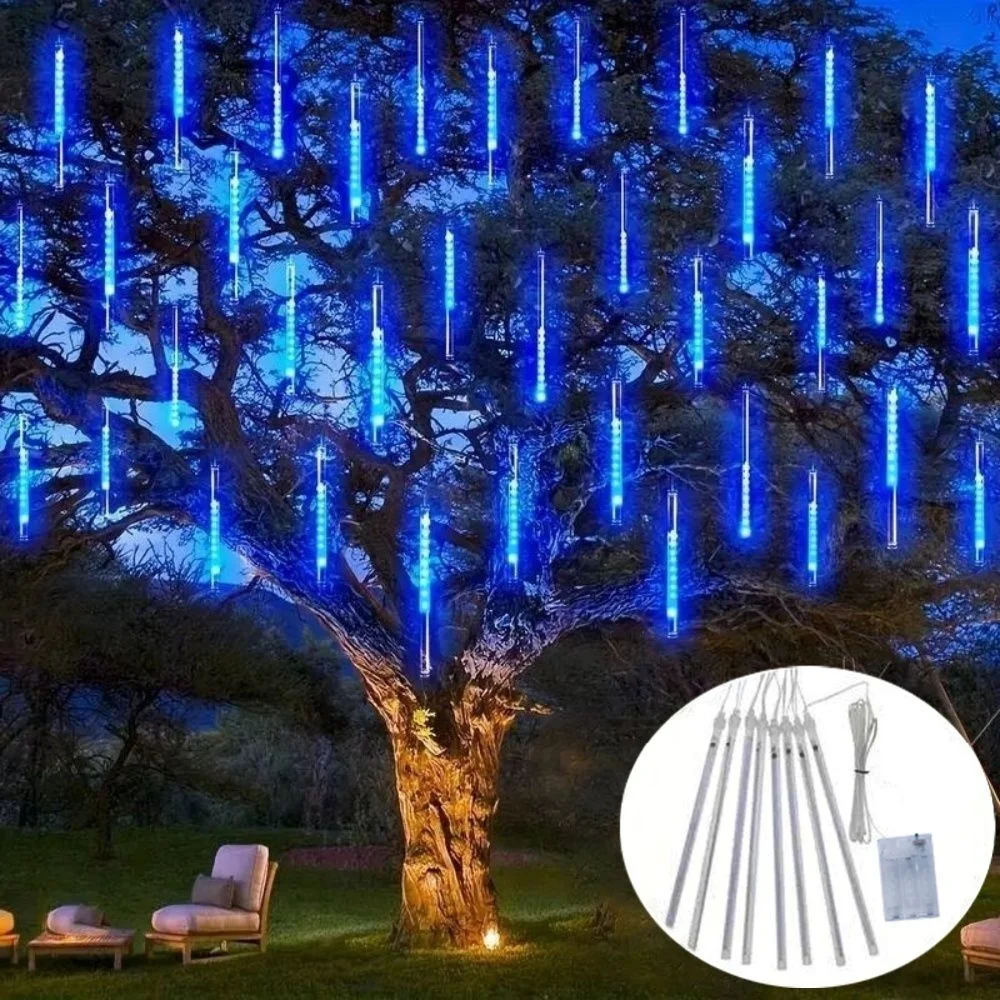 30 سنتيمتر النيزك دش المطر سلسلة أضواء AA بطارية LED أضواء الشارع زينة عيد الميلاد للمنزل في الهواء الطلق الزفاف 2026 السنة الجديدة