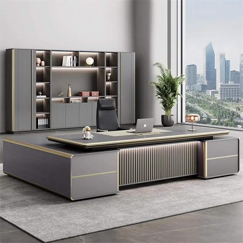 ^Luxury Modern Office Desk Wooden Drawer Storage Design Organizers Office Desk Decoration Aesthetic Scrivania Salon Furniture