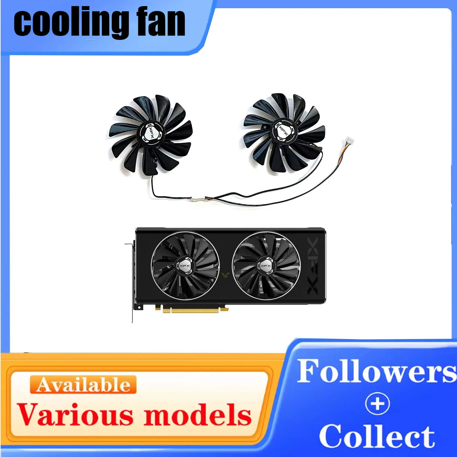 NEW CF1010U12S FDC10U12S9-C 4PIN RX5700XT GPU fan for elsa XFX RX 5700 dual cooling ultra RX-57XL8LBD6 graphics card