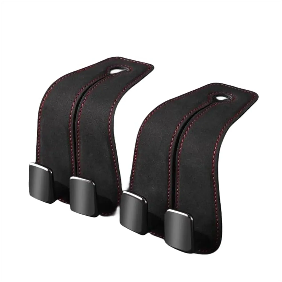 A20I 2pcs Car Seat Back Double Hook Customized Seat Back Hook for Car Vehicle Accessories Interior Metal Hook Hanger Black