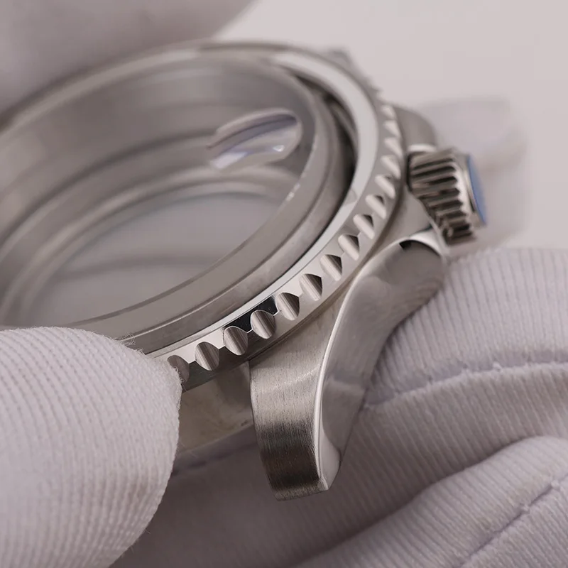 40mm 316L Stainless Steel Polished Submariner Diver Watch Case with Sapphire Crystals for Seiko Mod NH34 NH35 NH36 Repair Cases view 4
