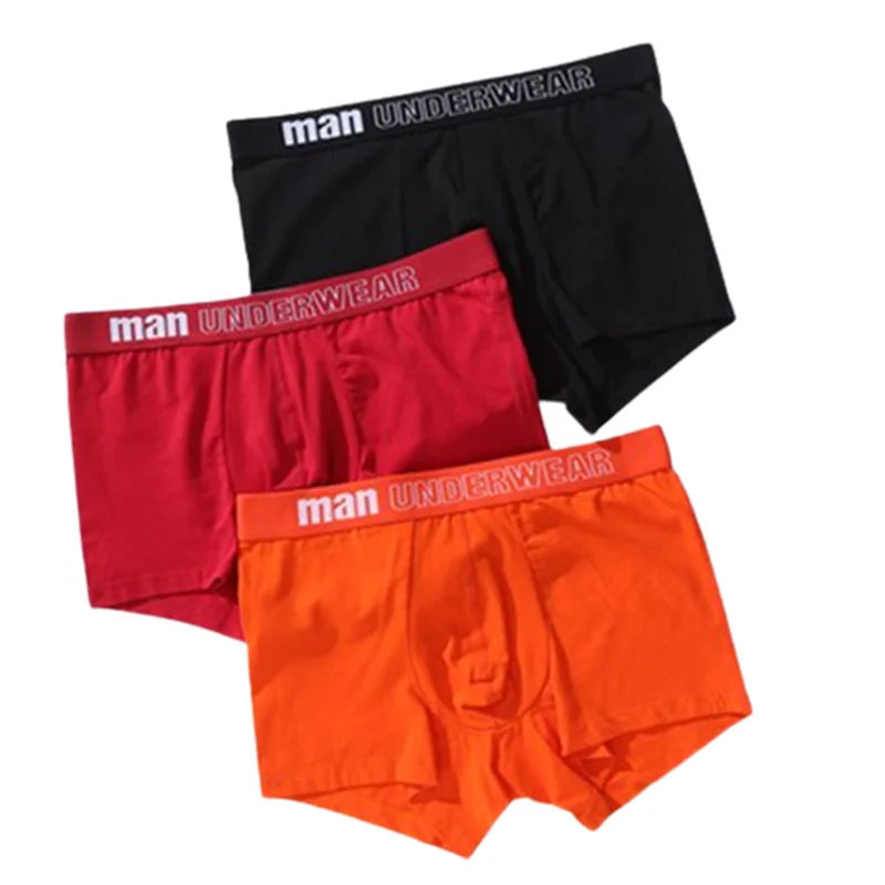 3 Pack Boy Undies Candy Colors Big Size Men Sexy Underwear Large Boxers Briefs Panties Homme Knickers Bamboo Fiber Underpant M L