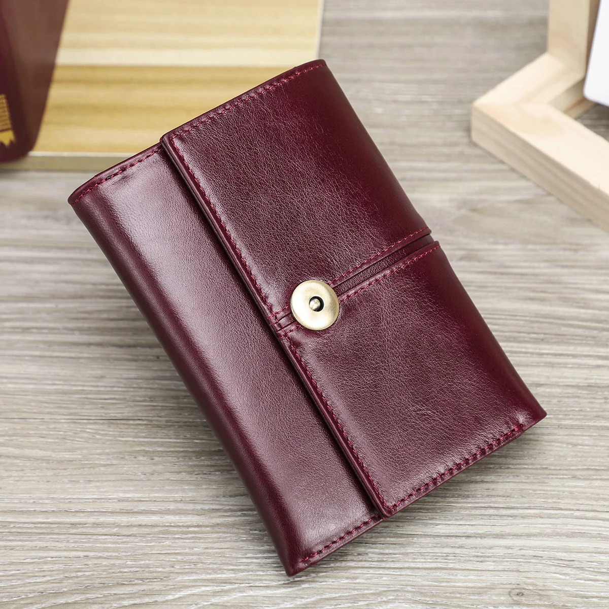 CONTACT'S Genuine Leather Short Wallets for Women Luxury Designer Women‘s Purses Card Holders Money Clip Coin Purse Female Bags