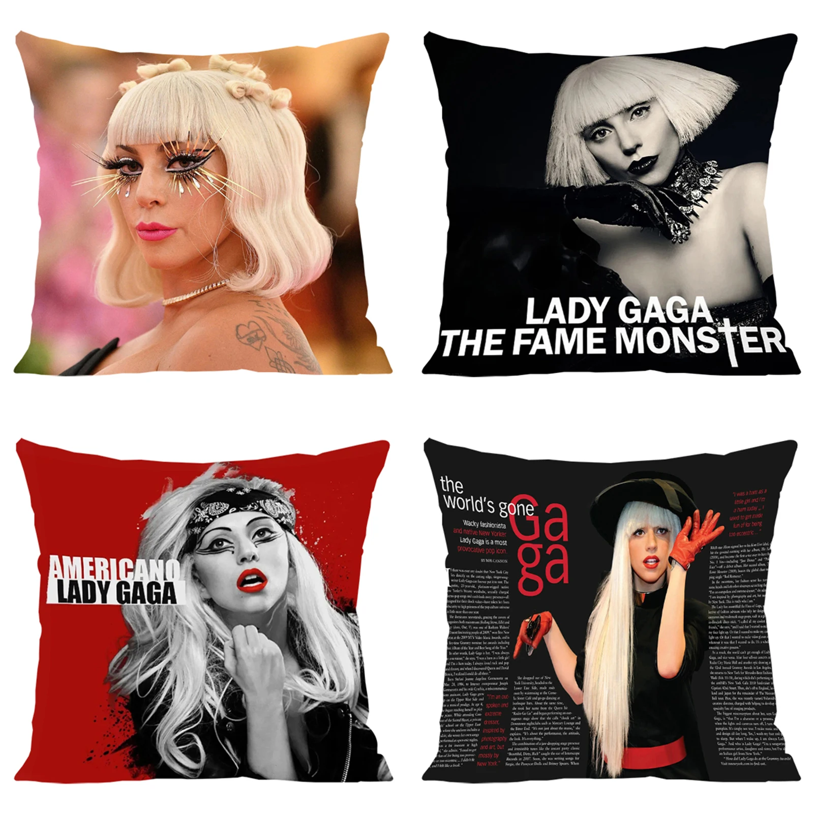 

Cover for Pillow Cases 45x45 Cushions Cover L-Lady Gaga Fan Gifts Decorative Pillowcases Home Decor Aesthetic Room Decoration