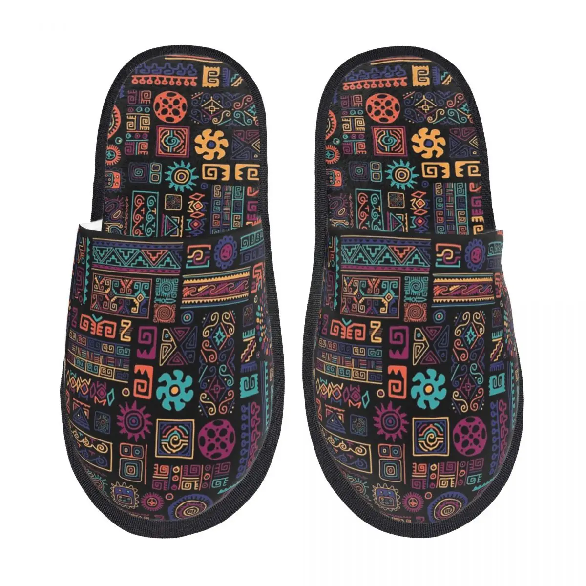 

Custom African Ethnic Tribal Art Pattern Memory Foam Slippers Women Cozy Warm Africa Ankara Print House Slippers
