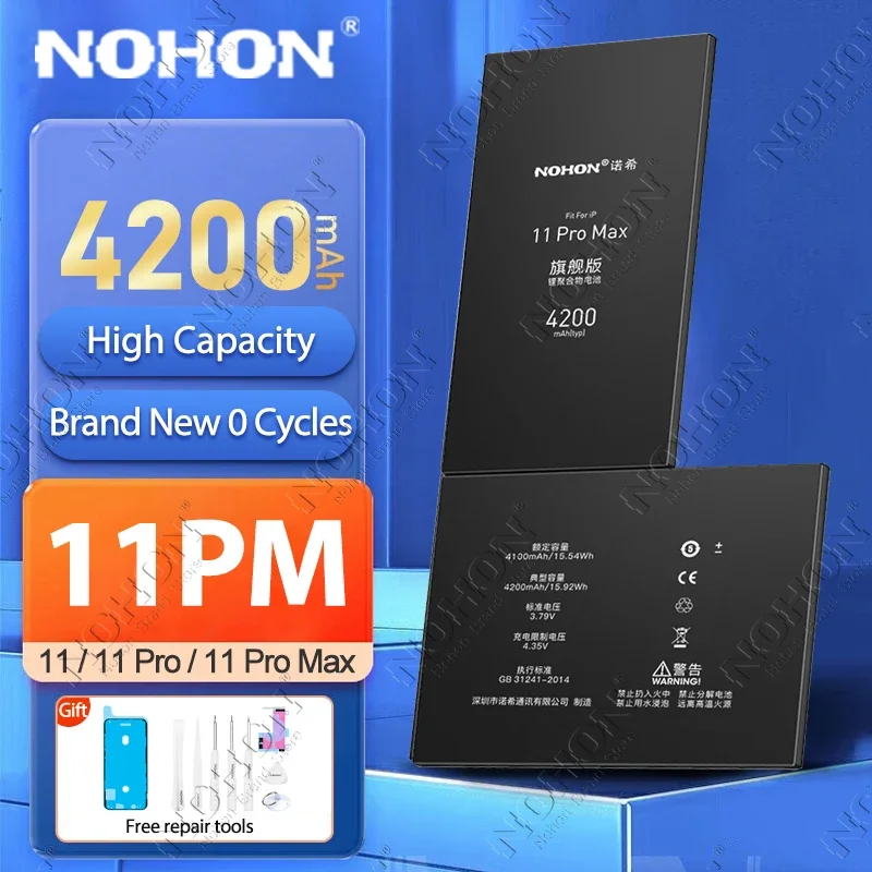 NOHON Phone Battery for iPhone 11 Pro Max 14 13 12 Mini X XR XS SE 2016 2020 SE2 6 6S 7 8 Plus High Capacity Batteries