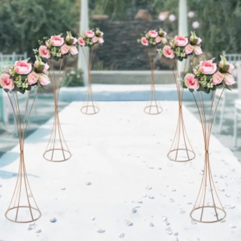 10PCS Flower Stand Gold Flower Display Stand Wedding Metal Flower Rack Flower Arrangement Stand Flower Pot Holder Rack