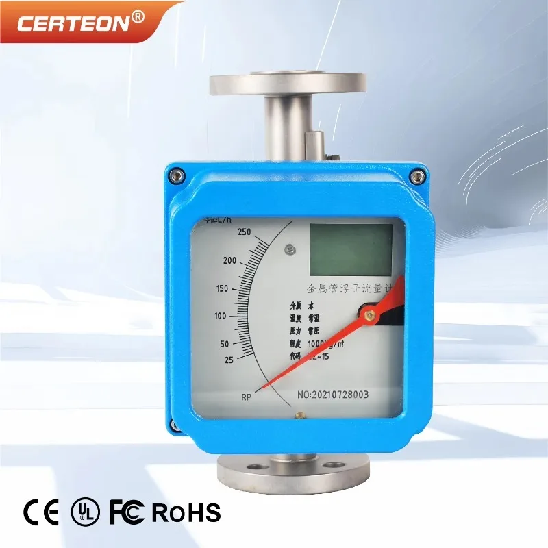 Variable Area Rotameter Stainless Steel DN15-50 Gas Liquid Flow Meter Metal Tube Inline LCD Or Pointer Display