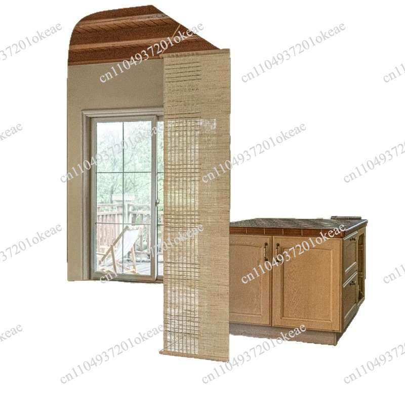 Retro blocking curtain background wall decoration ramie partition curtain entrance feng shui hanging curtain