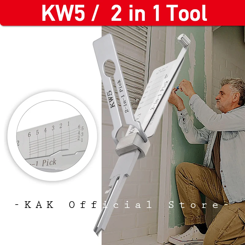 

KW5 2 in 1 Locksmith Tools Professional for Home Door Civil Locks Stainless Steel Lock Picking Tool Kit and Key Reader Decoder
