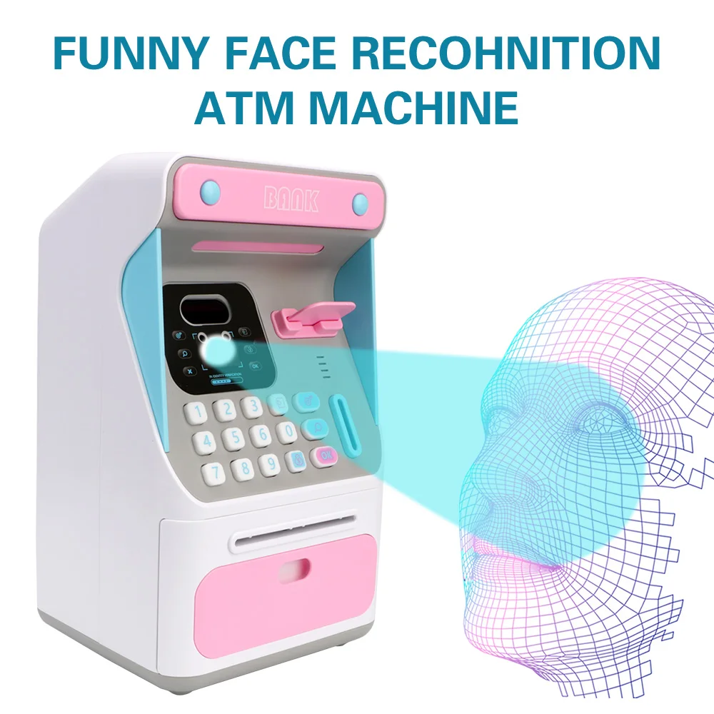 

Electronic Piggy Bank Simulated Face Recognition Auto Scroll Paper Banknote Gift For Kids Money Boxes ATM Machine Cash Box