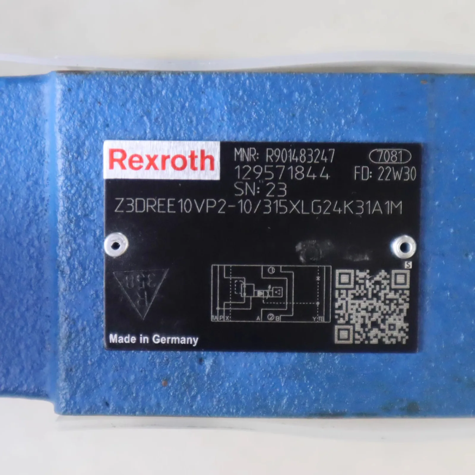 

R901483247 Z3DREE10VP2-10/315XLG24K31A1M Rexroth REXROTH, пропорциональный клапан