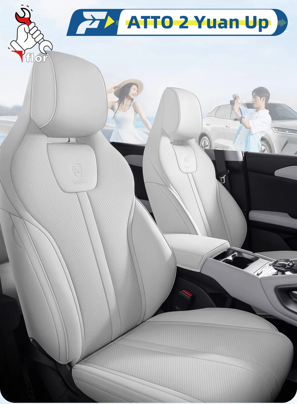 Left-Drive Car Seat Cover For BYD ATTO 2 Yuan Up 2025 Custom Fit Seat Cover Full Surrounded Seat Cushion Seat Protection Cover