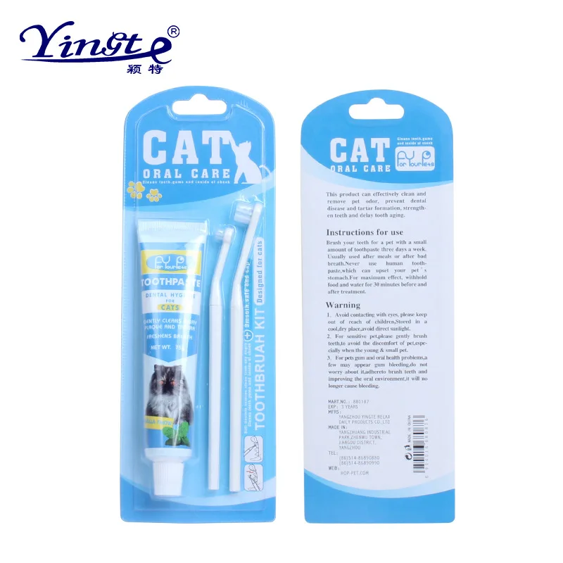 Pet toothbrush toothpaste set pet oral cleaning supplies cat toothbrush cat toothpaste set