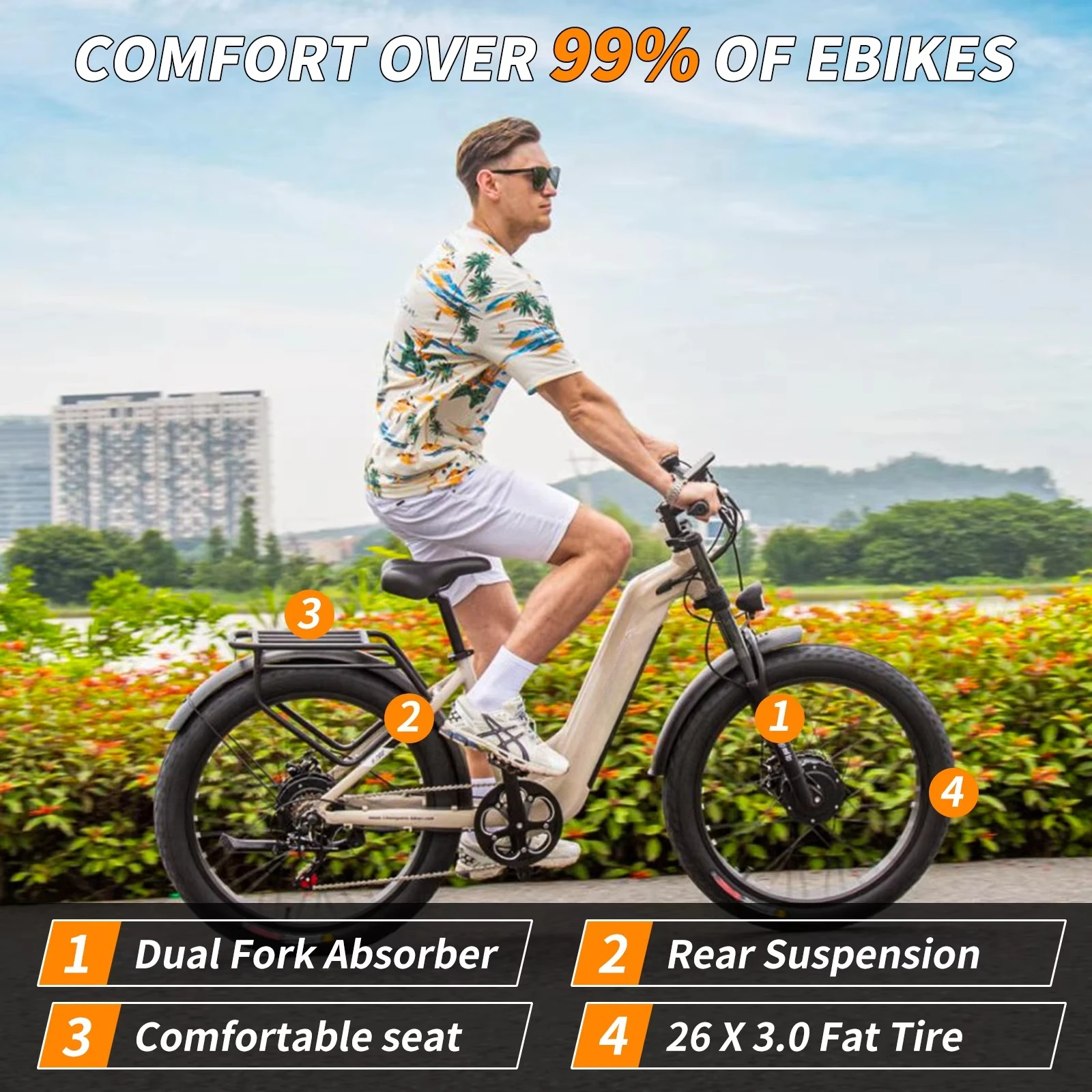 تعليق 48v2000W 17.5AH 26 بوصة دراجة جبلية للكبار بطارية ليثيوم 7 سرعات دراجة كهربائية SHENGMILO