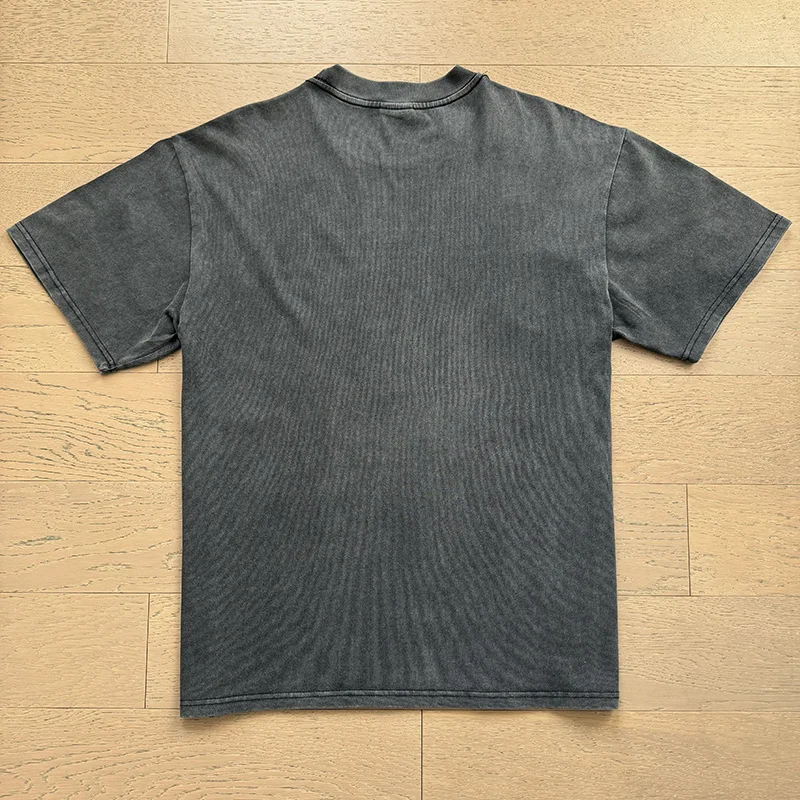 Vale Valley Retro Print High Street Cotton Short Sleeve T-Shirt Youth Fashion Streetwear Washed Vintage Diamond Embellished