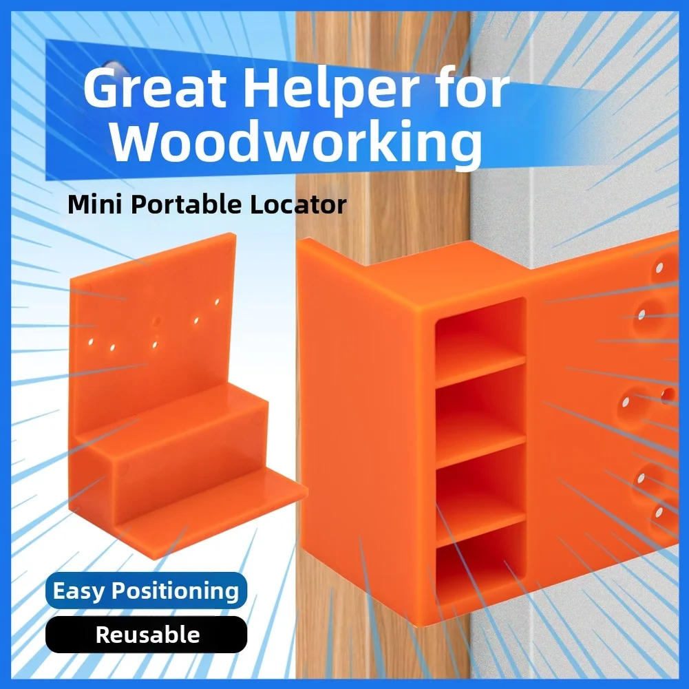 Wardrobe Side Positioning Locator Ladder Design Plastic Orange Tool for Cabinet Closet Panel Hole Drilling Accessory