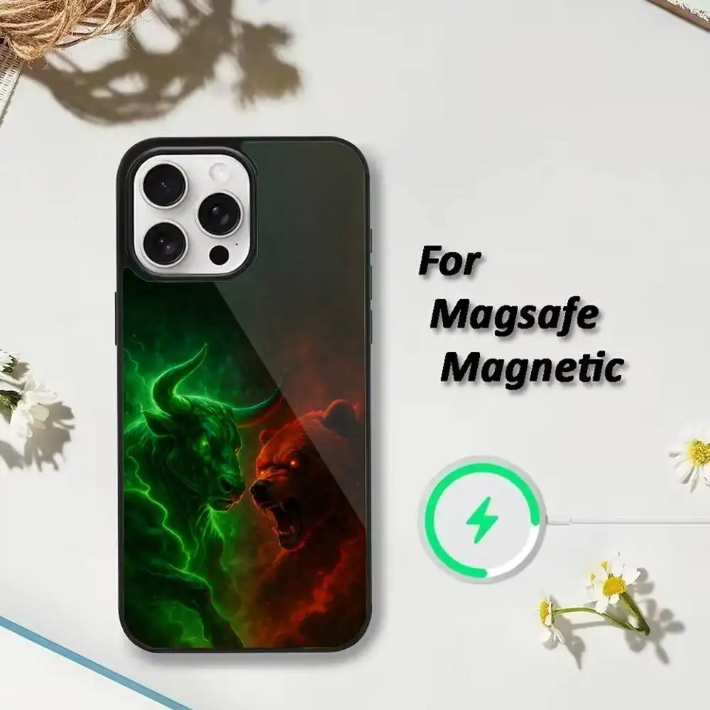Funda de teléfono Day Trading Day Trader para iPhone 17,16,15,14,13,12,Plus,Pro,Max para carga inalámbrica magnética Magsafe
