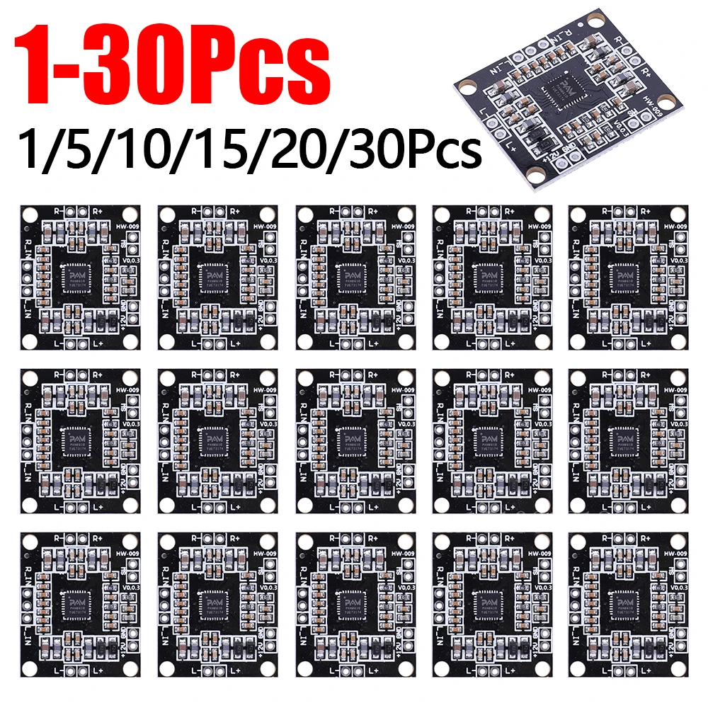 1/5/10/15/20/30Pcs PAM8610 Digital Audio Amplifier Board 2x15W Voice Sound Amplifier Module Class D Two Channels
