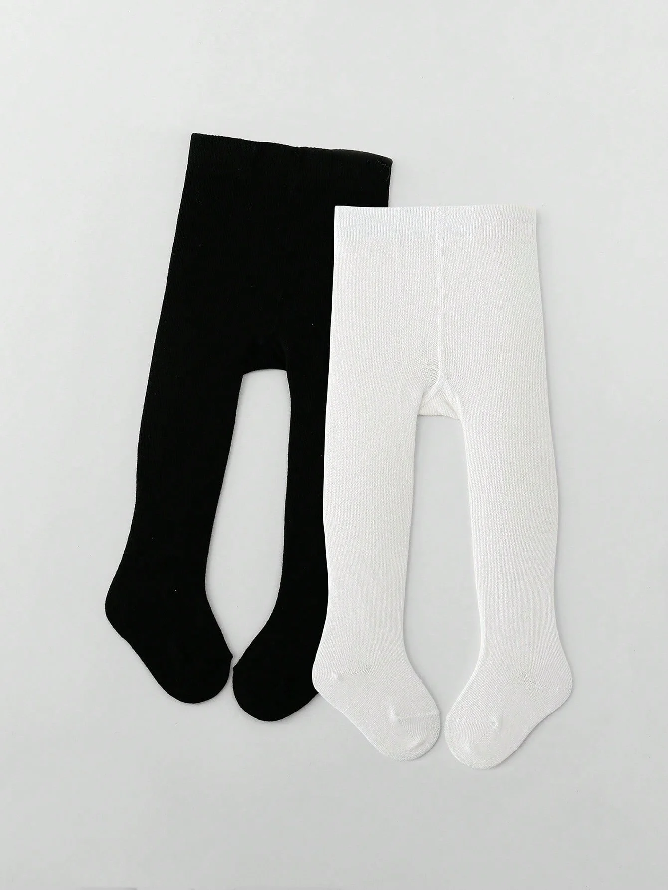 1 Pair of Infant Knitted Tight Panyhose,Soft Traceable Cotton Leggings White,Black Toddler Pants for 0-36 Months Baby Girls Waer
