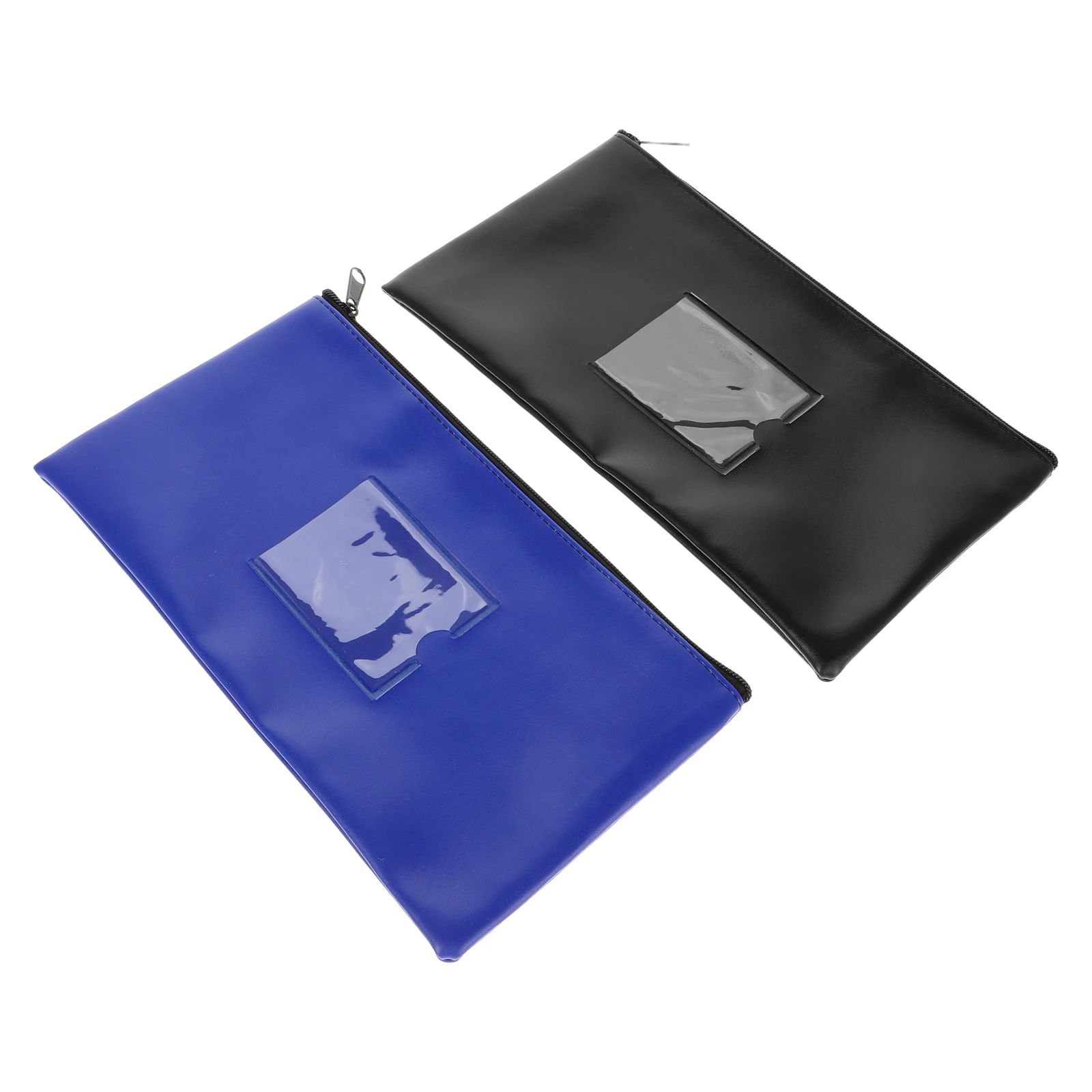 

PU Bill Bag with Clear Window for Cash Receipts Bank Deposit Pouch Zipper Lock Money Envelope Coin Wallet File Organizer
