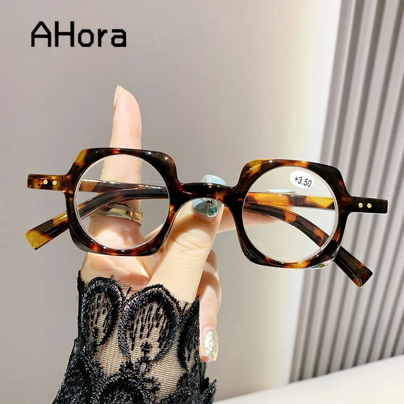 

Ahora Retro Square Reading Glasses Small Frame Presbyopia Eyeglasses Fashion Y2K Blocking Blue Light Eyewear +1.0+ 4.0