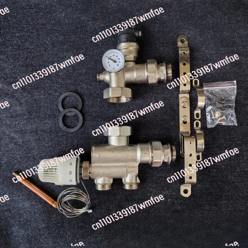 

Floor heating mixing system, mixing unit kit, brass nickel plated, canned pump