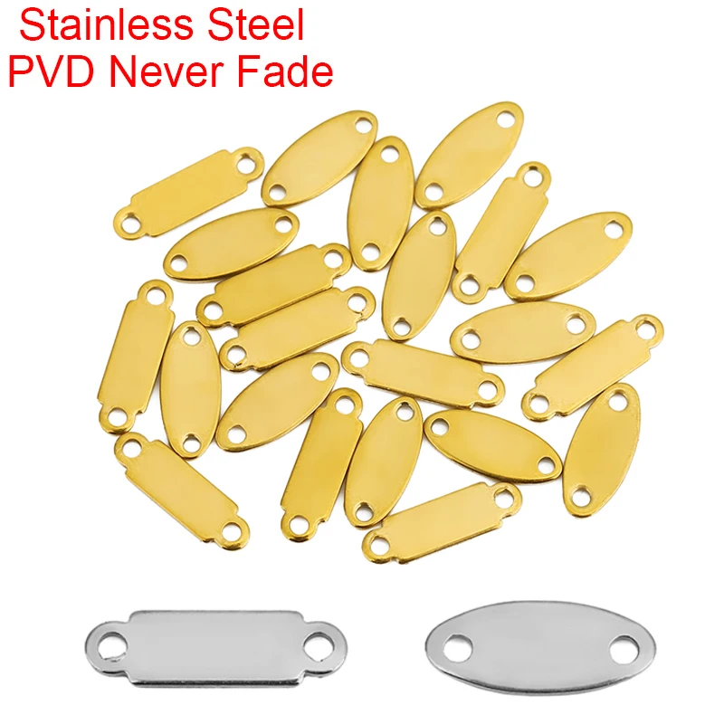 30 قطعة PVD لا تتلاشى أبدًا قلادة من الفولاذ المقاوم للصدأ موصلات المشابك مزدوجة الحفرة الكبيرة بار الروابط عصا سوار النتائج صنع المجوهرات