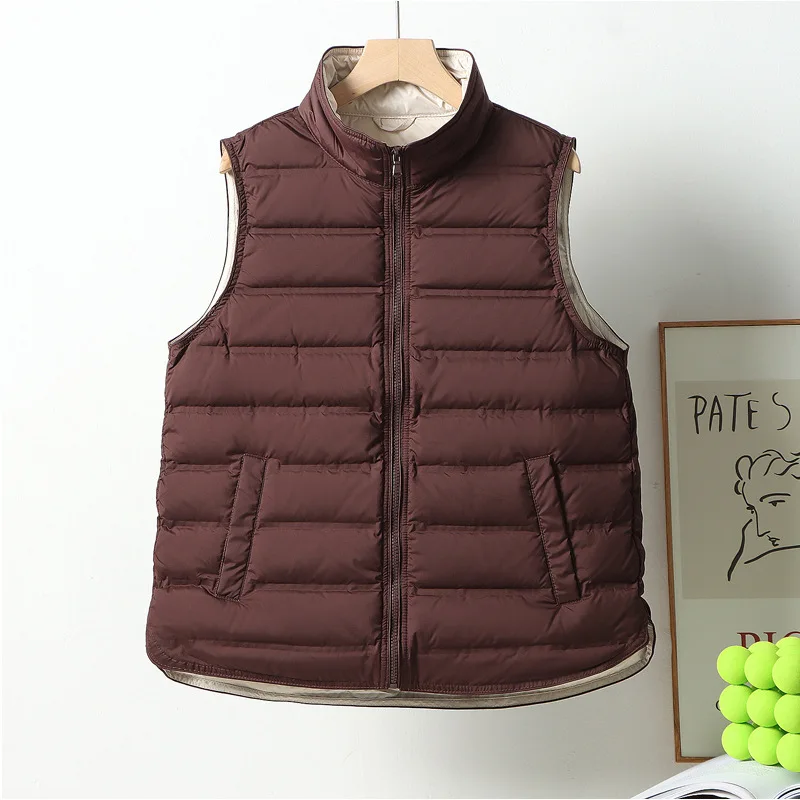 

Korean Style Ultra Light Puffer Waistcoat 2023 New Women Sleeveless Seamless Patchwork Duck Down Vest Jackets Fashion Liner Coat