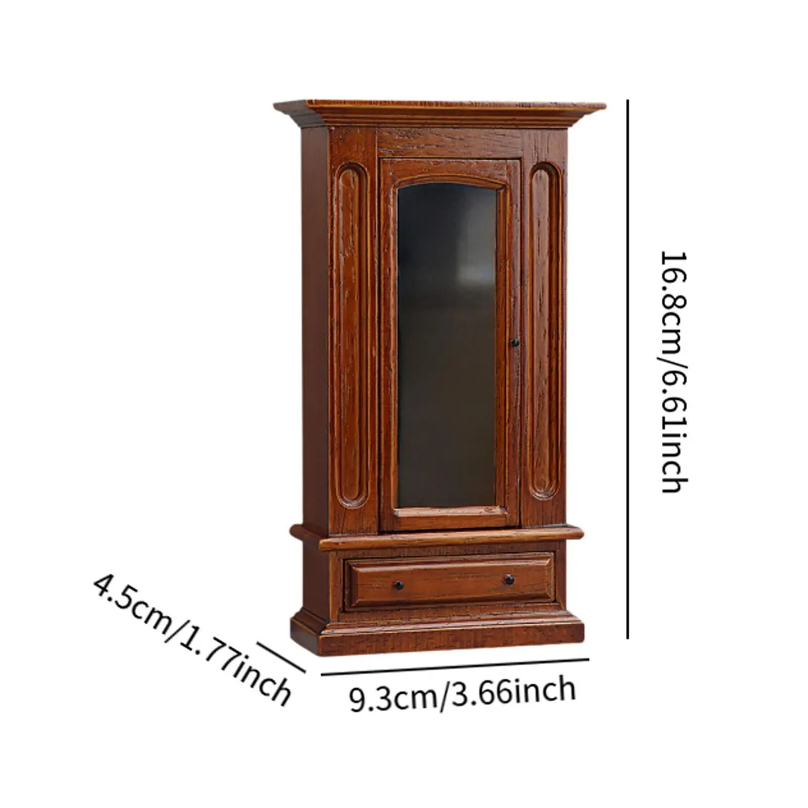 Miniature Dollhouse Furniture Wood Wardrobe Mini Doll Armoire 1:12 Scale