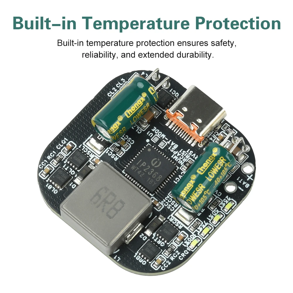 IP2368 Bidirectional Charger PD100W Fast Charge Module Type-C Interface Support 2-5S Lithium Battery With Temperature Protection