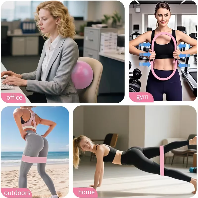 Picture 7: 7pcs Full Home Gym Pilates Set Strap Portable Fitness Equipment for Core Strength Flexibility Training Home Workouts Ideal Gift