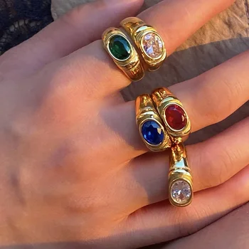 New Waterproof Natural Stone Ring for Women Vintage Gold Color Aventurine Stone Rings Adjustable Women Female Jewelry Gifts Best5 New Waterproof Natural Stone Ring for Women Vintage Gold Color Aventurine Stone Rings Adjustable Women Female Jewelry Gifts Best5