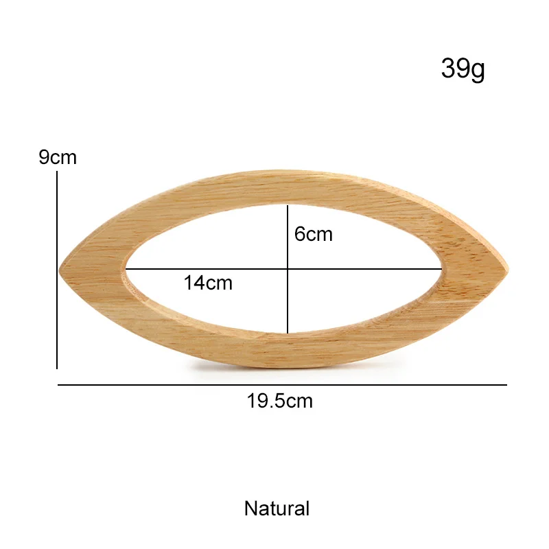 1PC Single Piece Spliced Oak D Shaped Handles, Solid Wood Replacement Handles for Crochet & Woven Beach Bags