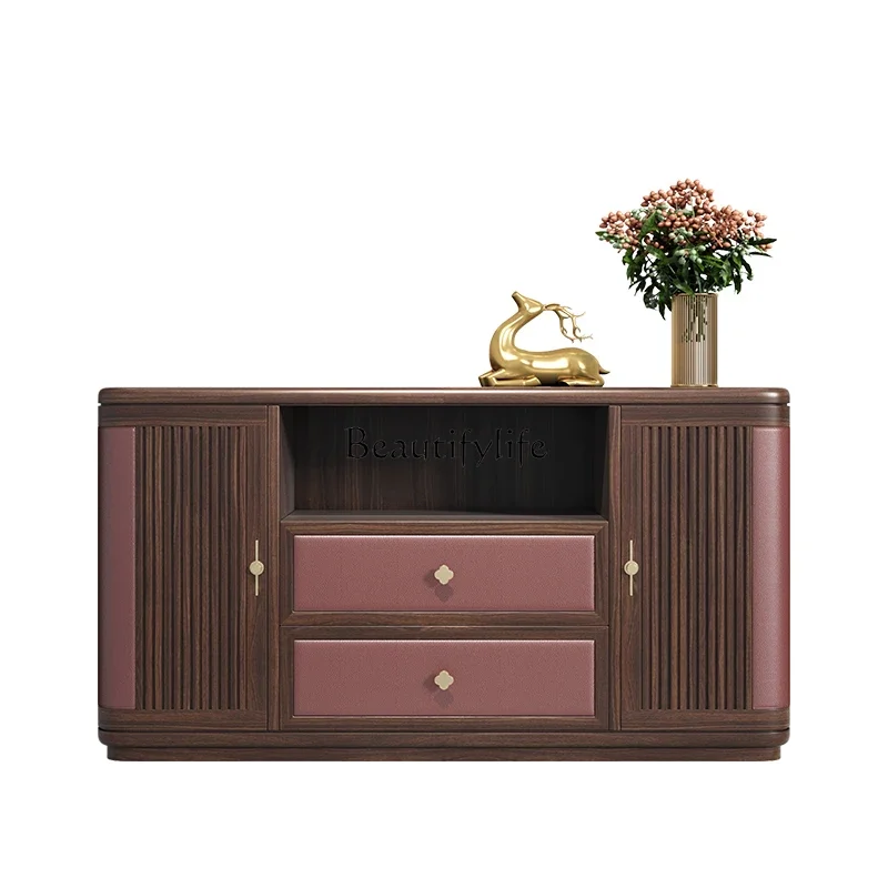 

FG44New Chinese Style Ugyen Wooden Dining Side Entrance Cabinet Modern Minimalist Locker