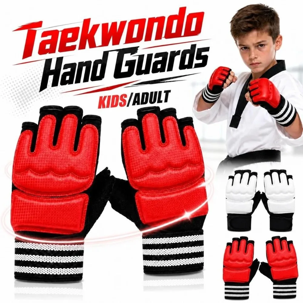 Breathable Taekwondo Hand Guards Padded Half Finger Sparring Training Gloves Flexible Shock Absorbing