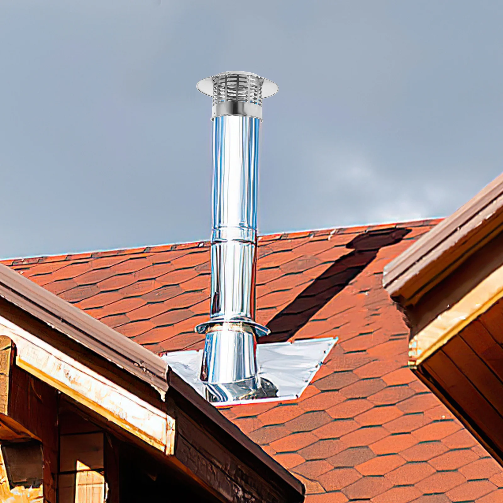Tappo antipioggia per camino Copertura di ventilazione Protezione per sfiato sul tetto Cappa di scarico da 110 mm Tappo per canalizzazione antipioggia Cappucci per sfiato sul tetto