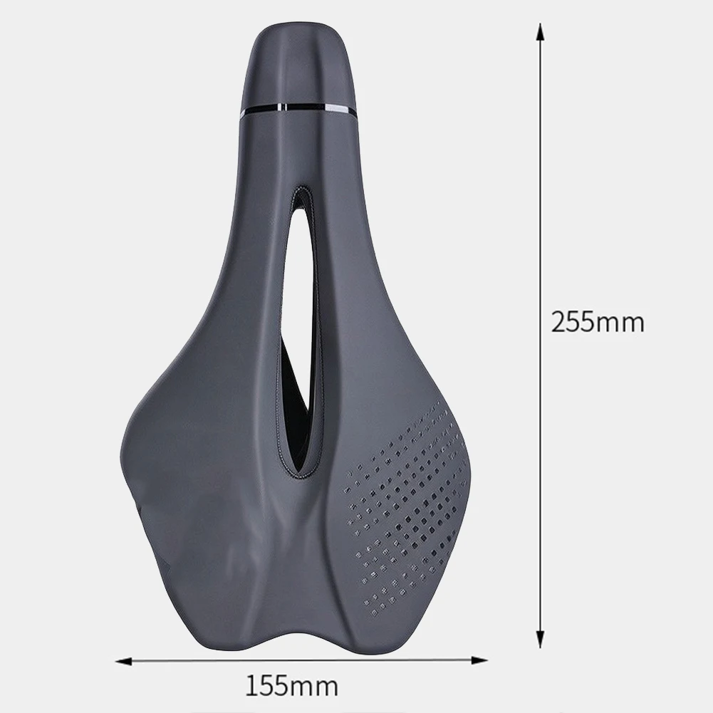 Black PU Leather Shock Absorbing Bicycle Saddle Breathable Anti Slip Cycling Seat Cushion For Mountain Road Bike Accessories view 5