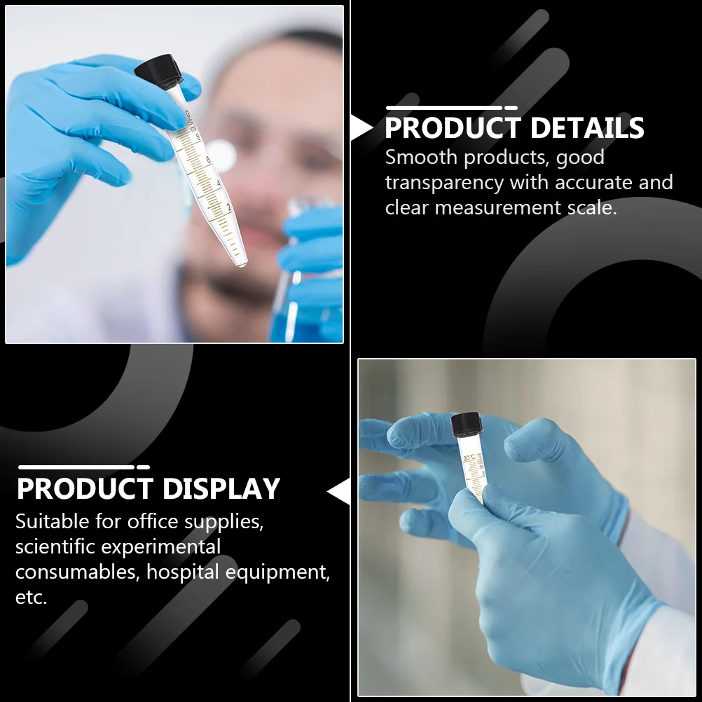 

5Pcs Centrifuge Tubes 10Ml Bottom High Transparency with Screw Caps for Molecular Biology Research and