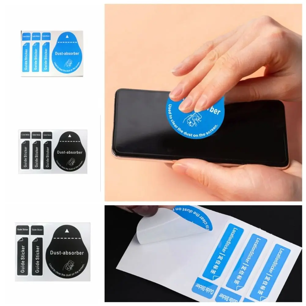 

50PCS PVC Cellphone Screen Dust Absorber Dust Removal Cleaning Tablet Screen Dedust Sticker Disposable 2 in 1