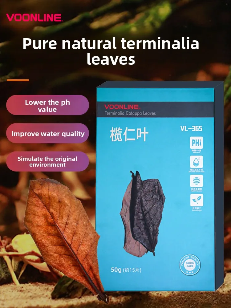 

VOONLINE Catappa Leaves Indian Almond Leaves - Aquarium Water Conditioner, Natural Tannins for Betta, Shrimp, Fish Breeding
