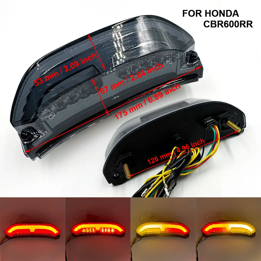 دراجة نارية LED الخلفية بدوره إشارة الذيل توقف لهوندا Cbr600RR Cbr600 RR F5 2013-2025 مصابيح إضاءة ملحقات الدراجة النارية المتكاملة