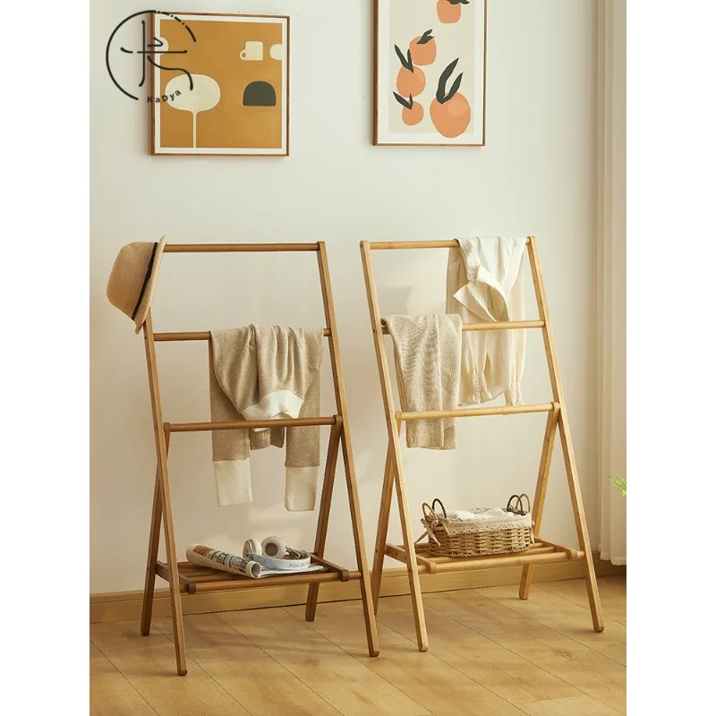 

Coat rack, bedroom folding storage, hanging hangers by the bed, pants rack on the floor, clothes rack on the bedside